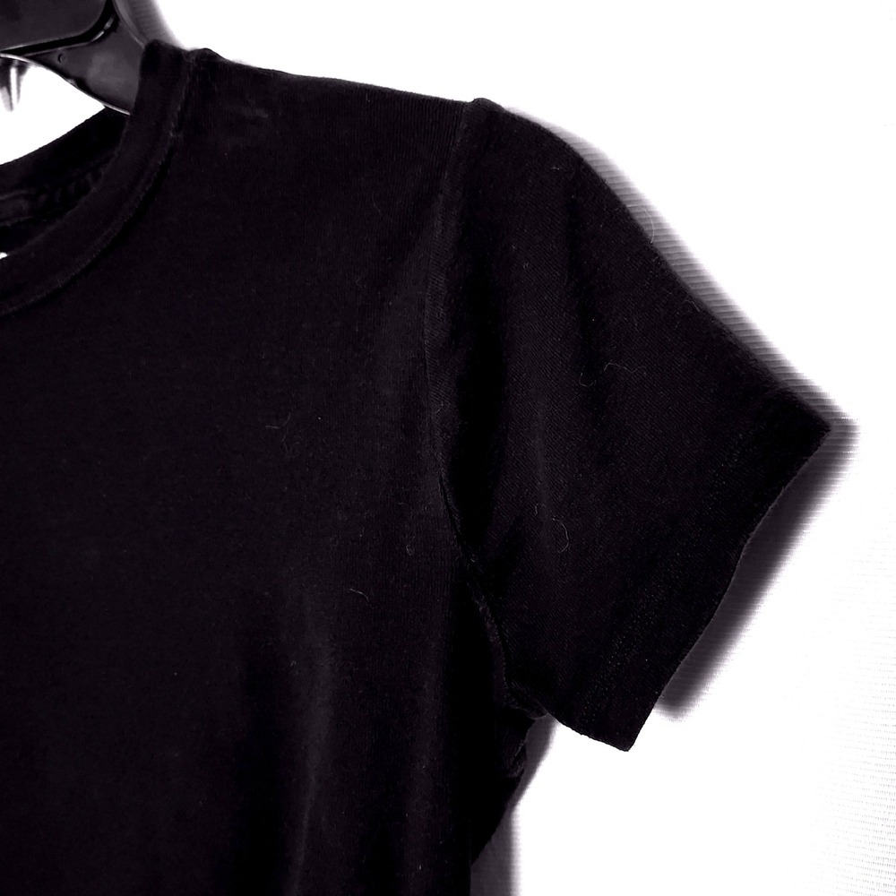 HOLLISTER CROP TOP SHORT SLEEVE KNIT TEE‎ SIZE SMALL BLACK SUPER SOFT COTTON - Picture 3 of 5